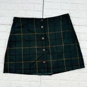 Madewell plaid Wool Button-Front Mini Skirt